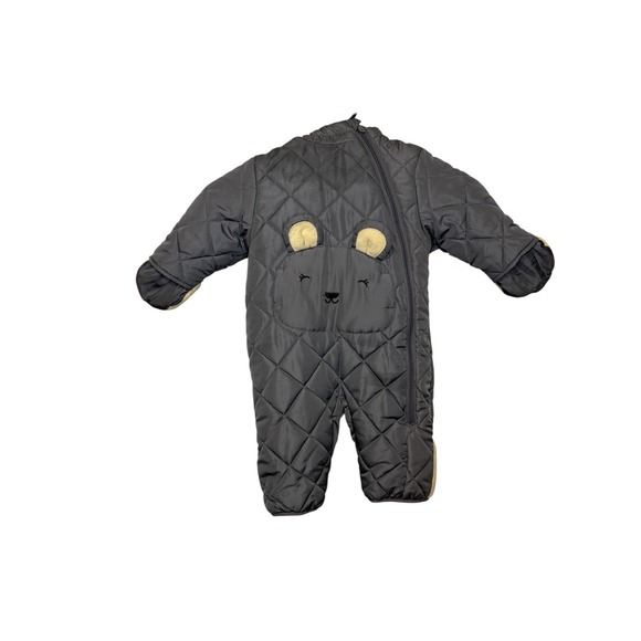 Wippette Infant Baby Quilted Pram Snowsuit Winter Outfit Bear Ears 3/6M - Picture 1 of 3